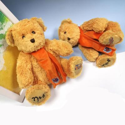 China Factory Eco-friendly Soft 8 Inch Lovely ODM PP Cotton Custom Fur Teddy Bear Plush Toy For Creative Gift With Scarf for sale