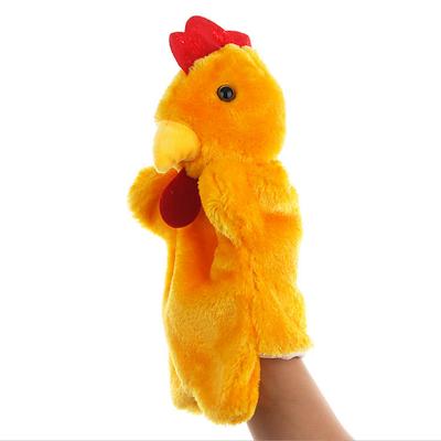 China Eco-Friendly Customize Low MOQ Animal Stuffed Toy Plush Cock Hand Puppets Finger Puppets For Kids for sale