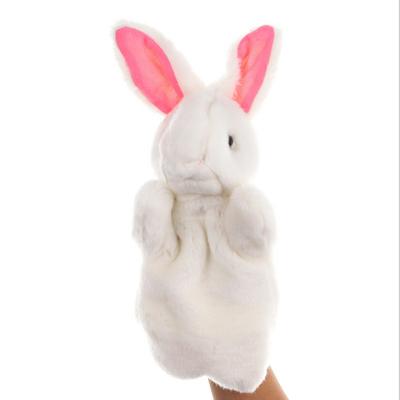 China Lovely Eco-friendly Custom Animal Stuffed Hand Puppet Rabbit Bunny Hand Puppet Plush Toy For Kids for sale