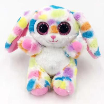 China Beautiful Present Design Customized Siamese Bunny Colorful Glitter Eyes Rabbit Doll Stuffed Animals Large Plush Toy for sale