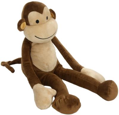 China The plush factory sells custom made cartoon cute brown long arm monkey baby plush toys. for sale