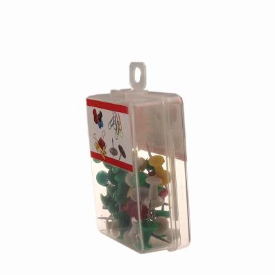 China Office School Home Office Push Pins Good Standard Colored Cork Plastic Coated Board Packing Plastic Wholesale Push Pins for sale