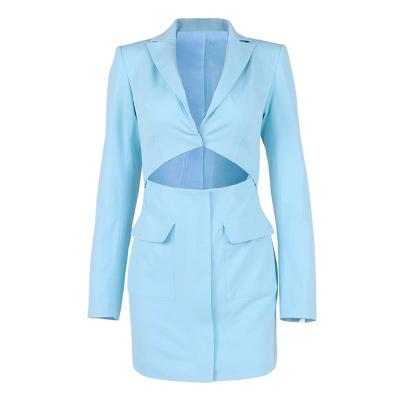 China Vintage Spring Drop Shipping Ladies Women Solid Color Clothing Lapel Fashion Blazer Short Casual Dress Anti-Static Long Sleeve Elegant Suit for sale