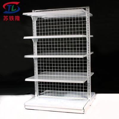 China Hot Factory Sale Double Sided Supermarket Shelf Accessories Shelves Store Display Foshan Wire Mesh Supermarket Shelves for sale