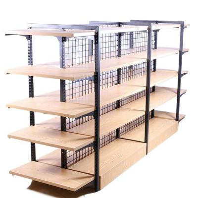 China Wire Mesh Supermarket Shelf , Single Sided / Double-sides Excellent Appearance Factory Price Supermarket Shelves Display Price for sale