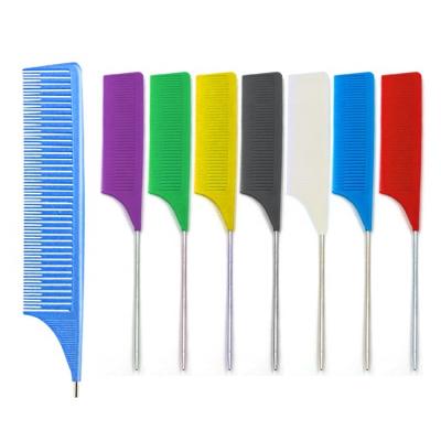 China Professional Salon Hairdressing Hair Cutting Comb Color PP Material Hair Comb With Stainless Steel for sale