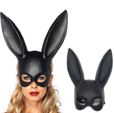 China Interesting Black Rabbit Mask Masquerade M03 Female Half Face Adult Halloween Props Party Cosplay Performance Supplies for sale