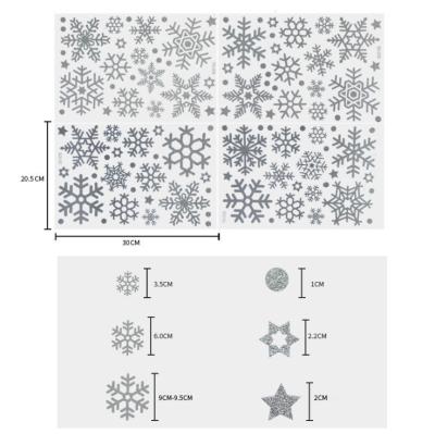 China Glass Christmas Electrostatic Hanging Snowflake Window Stickers Christmas Party Decoration Stickers Christmas Decorations T02 for sale