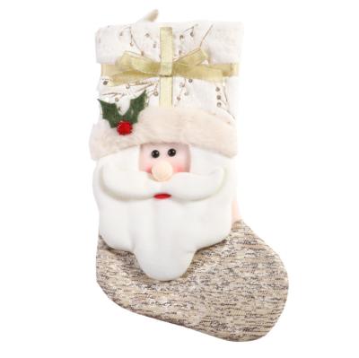 China New Style Christmas Socks Christmas Decoration S05 Christmas Socks Nordic White Christmas Socks Children's Gift Bags for sale