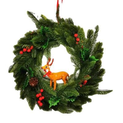 China New Christmas Fawn Door Hanging Wreath Amazon Christmas Deoration H06 Hot Selling Christmas Deer Decorations for sale