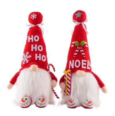 China New Colth Border Christmas Doll Faceless Dwarf Rudolph Hat Doll Glowing Red Decoration C08 2021 for sale