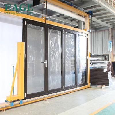 China Heat Insulation Australia Standard/New Zealand Standard/Miami Dade/AAMA Impact Folding Glass Door Safety Guarantee for sale