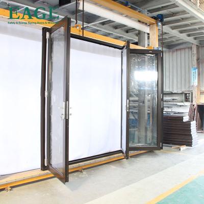 China Heat Insulation Australia Standard Good Prices Exterior Aluminum Glass Bi Folding Door For Entry Doors for sale