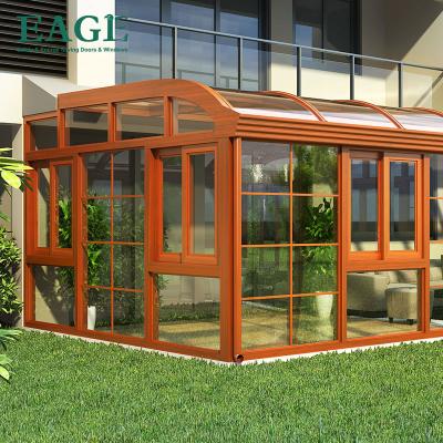 China Conservatory Modern Solarium White Sunroom Building Aluminum Four Seasons Sunrooms Glass Homes for sale