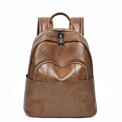 China Custom Outdoor Casual Ladies Backpack in PU Leather with Zipper Closure 37*29*6cm for sale