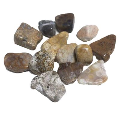 China China Healing Crystal Nature Stone Tumbled Chips Coral Jade Tumble Crystal for sale