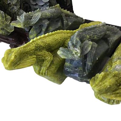 China China Wholesale Crystal Carving Animals Folk Crafts Healing Calcite Stone Caribbean Lizard for Fengshui for sale