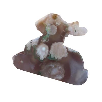 China China Wholesale Natural People Craft Druzy Agate Geode Deer Crystal Carving Animal For Decoration for sale