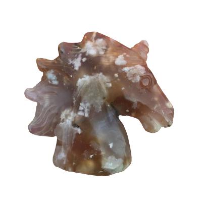 China Natural Quartz Unicorn Figurine Crystal Unicorns from Crystal Polished Flower Agate Rose quartz from China for sale