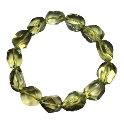 China Wholesale casual/sports quality natural crystal bracelet baked yellow beads charm men and women hand string jewelry for sale