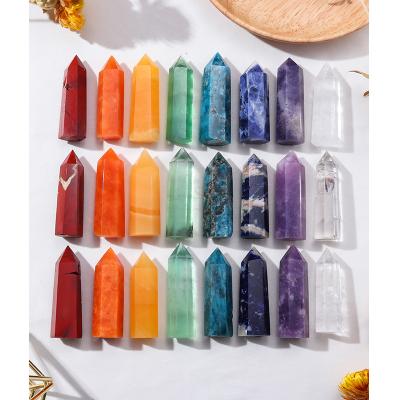 China Healing Natural Stones Crystals Crystals Chakra Tower China Citrine Quartz Smoky Points For Home Decoration for sale