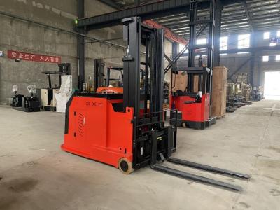 China 5.5 km/h Travel Speed 3 Way Electric Pallet Stacker with Lever Operation Brake Mode for sale