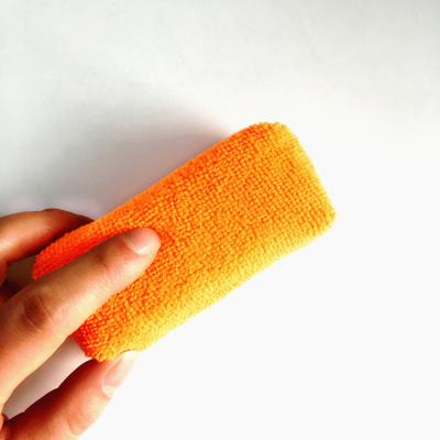 China Soft Orange Color Car Detailing Small Microfiber Sponge Polish Pad Applicator Pad for sale