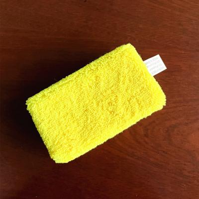 China Rectangle Yellow Color Car Pad Microfiber Sponge Applicator Detailing Pad for sale