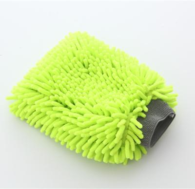 China 20x30cm Double Side Car Wash Microfiber Effective Chenille Microfiber Car Detailing Glove for sale