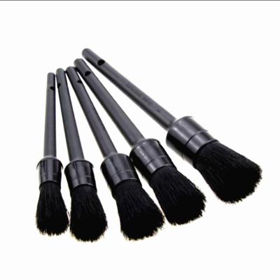 China 50sets Soft Racing Soft Black Soft Boar's Hair Car Detailing Brushes for sale