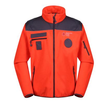 China 100% Polyester Full Zip Pocket Logo Softshell Fleece Jacket Men Reversible Custom Outdoor Winter Mountaineering Warm 100% for sale