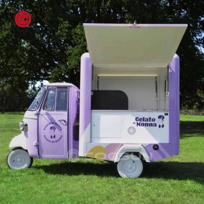 China Commercial Mobile Food Supply Truck With Lift Function Worker Stand Inside Ice Cream Cart Monkey Piaggio for sale