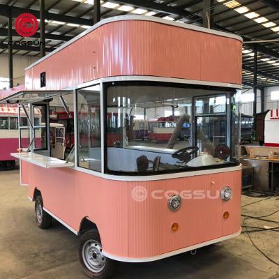 China Commercial Supply Antiqued Customized Color With Electric Fry Fridge Equipment 4 Wheels Food Truck for sale