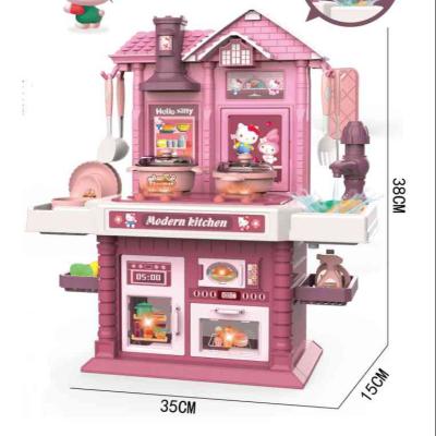 China Cartoon Toy Modern Games Kids Children's Kitchen Set Toy Pretend Play Girls Toys Kitchen Set for sale