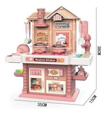 China Cartoon Toy House Game Simulation Scene Baby Music Kitchen Sets Toys Children Toys For Girls for sale