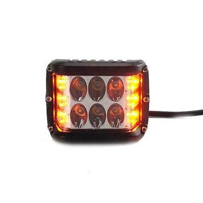 China Aluminum Alloy Body 45w Flash Car Light Dual Color Led Strobe Work Light For Truck ATV SUV Offroad Side Shooter Light for sale