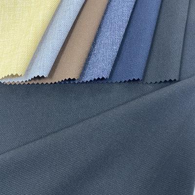 China Anti Pill Twill Spandex Fashionable Soft Fabric Wash TR Woven Spandex Fabric 4 Way Stretch for sale