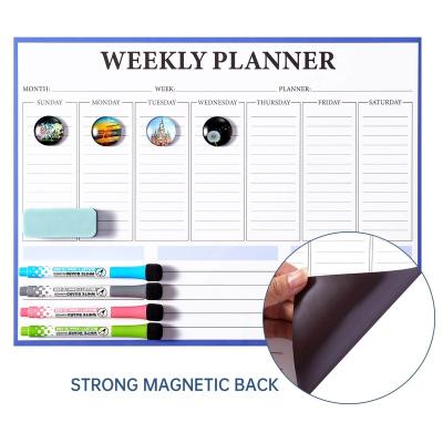 China Form Magnetic Dry Erase Whiteboard Weekly Calendar Weekly Schedule Planner Program Board For Fridge for sale