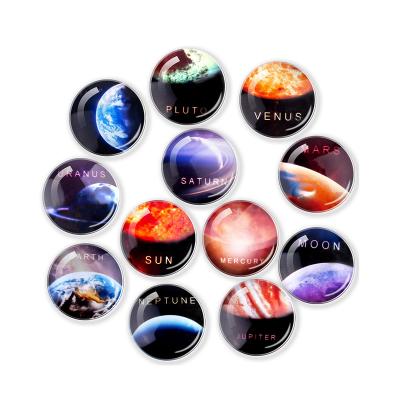 China Eco-Friendly 3D Planet Glass Fridge Magnet Around Crystal Refrigerator Magnet for Home Decoration for sale