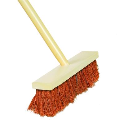 China Sustainable Plant Cocos Soft Broom With Long Wooden Handles for sale