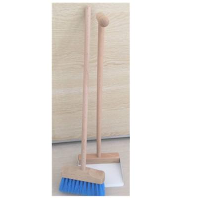 China Durable Cute Customized Wooden Stile Broom And Dustpan For Kids for sale