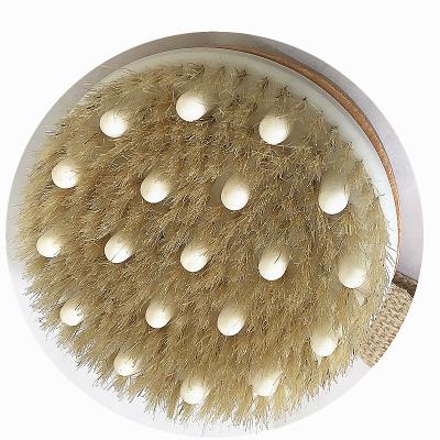 China EXFOLIATE Large Round Massage Boar Hair Bath Brush For Shower for sale