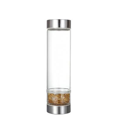 China Viable Tea Tumbler Clear 550ML Water Bottle Sublimation Tea Cup Commercial Space Gifts Glass Vacuum Flask for sale