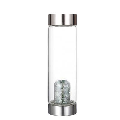 China 550ML Viable Clear Tea Tumbler Glass Water Bottle Can Stand To Operate Stone Mug Commercial Gifts Vacuum Flask for sale