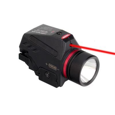 China New Plastic Hunting Accessories Combo Tactical Flashlight 150 Lumen Hanging Combo Red Laser LED Flashlight for sale