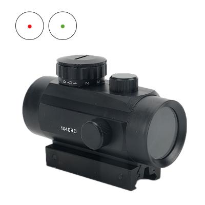 China Tactical Red Plastic Riflescope Rail Hunting Scope 1X40 Dot Rifle Sight Scope Fit 11mm 20mm Optics for sale