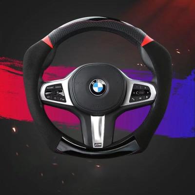 China Durable Warm Anti Skid Amazon Winter Plush Carbon Fiber Racing Luxury Car Steering Wheel Cover for sale