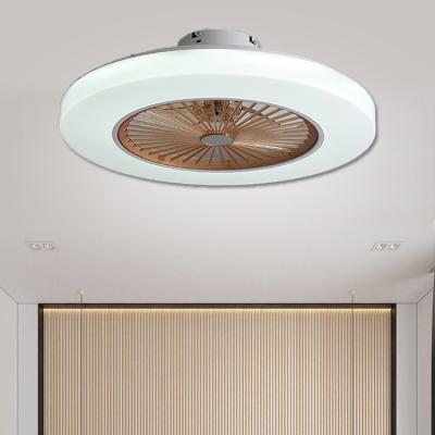 China Three-color dimming fashion style 55 cm 40W 3 colors invisible LED bladeless remote control ceiling fan Ventilador de techo for home decoration for sale