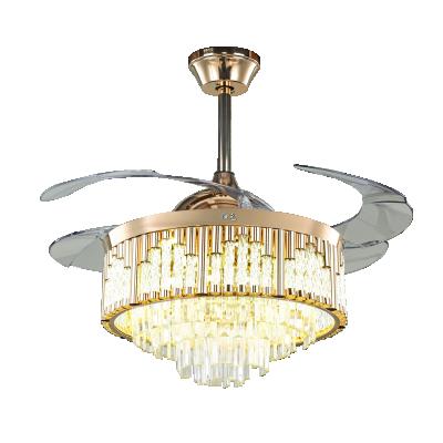 China Crystal Ceiling Fan Light Led Traditional Indoor Decorative Fan Light Indoor Decorative Fan Light for sale