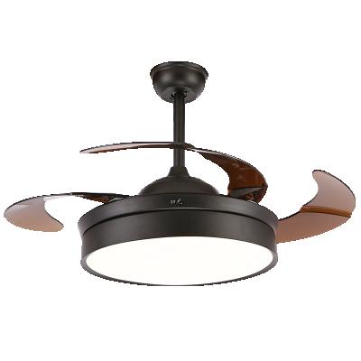 China High Efficiency 42 Inch Tongwei Hotel Decorative Luxury Hidden Blades Lighting Retractable Ceiling Fan With Remote Control for sale